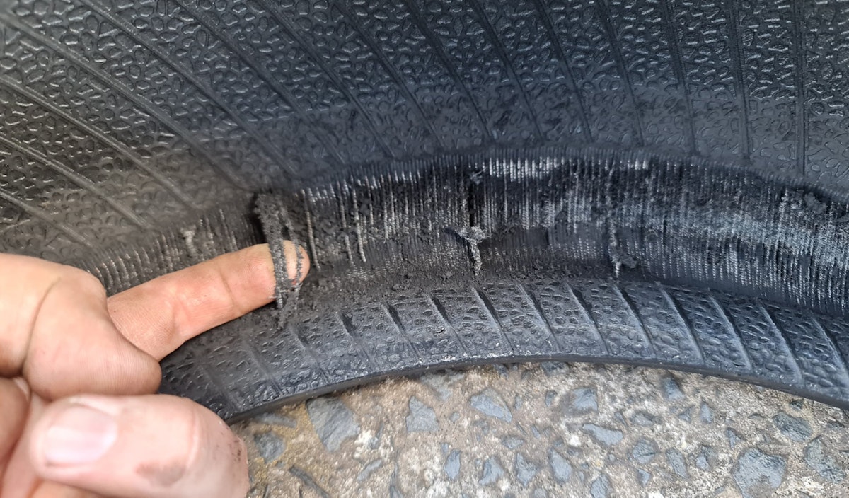 Tyre Damage Cords Showing